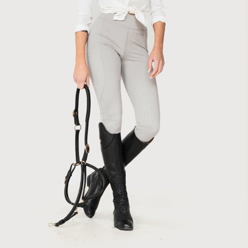NWT Pomme Equestrian Millie Riding Leggings - Gray Drizzle Bling, S